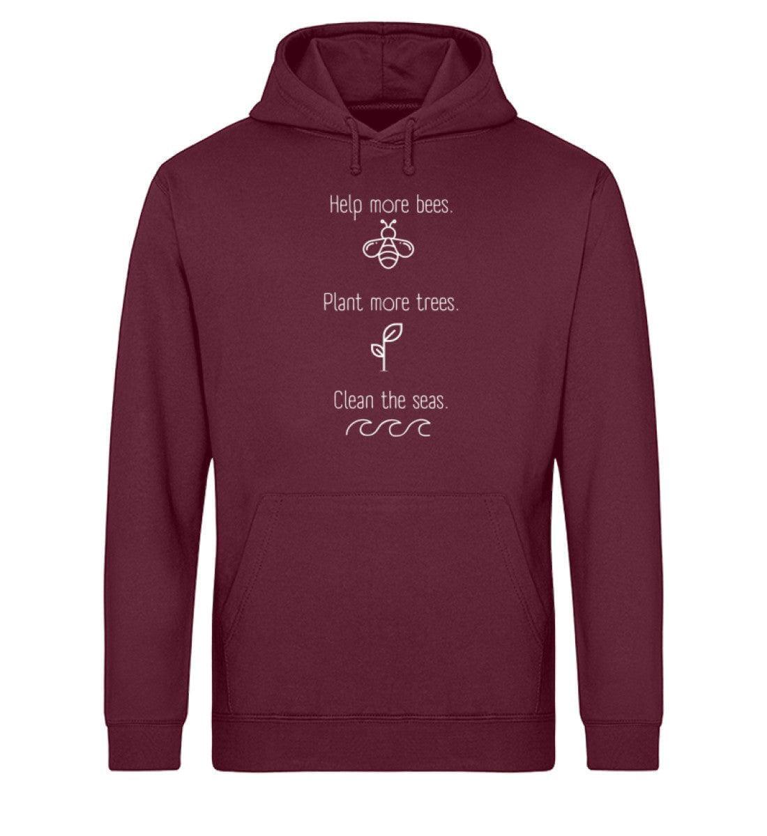 Help more bees - Unisex Organic Hoodie Drummer Hoodie ST/ST Shirtee Burgundy XS 
