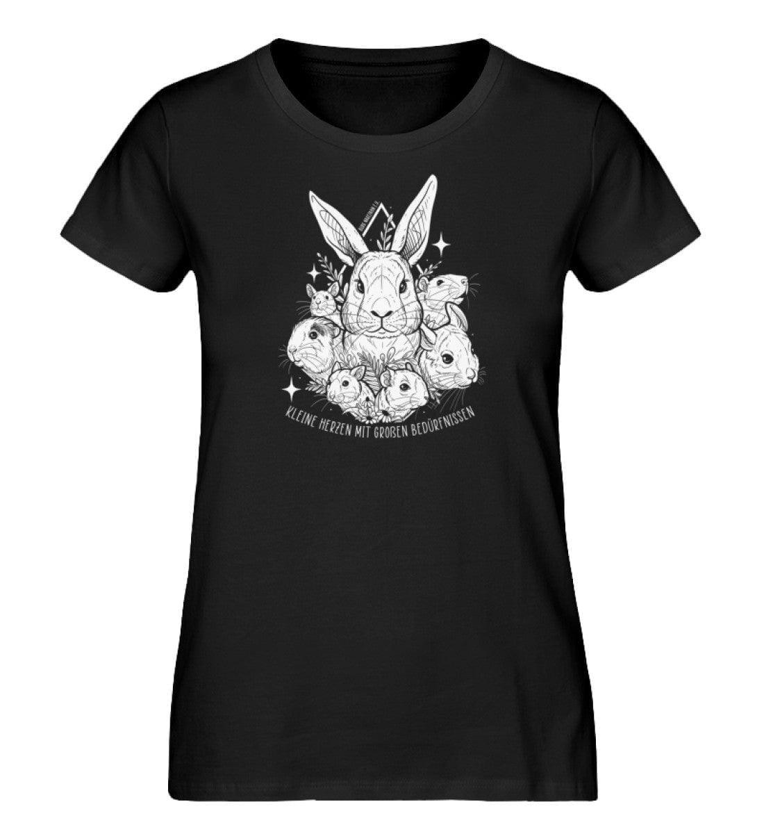 Kleine Herzen [Burg Nagezahn] - Damen Organic Shirt Shirtee Schwarz XS 