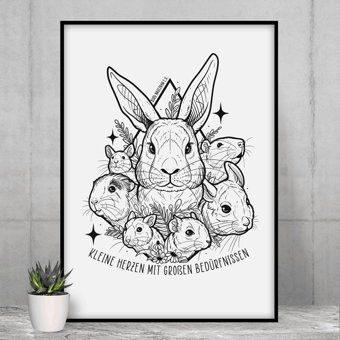 Kleine Herzen [Burg Nagezahn e.V.] - Poster - Team Vegan © vegan t shirt