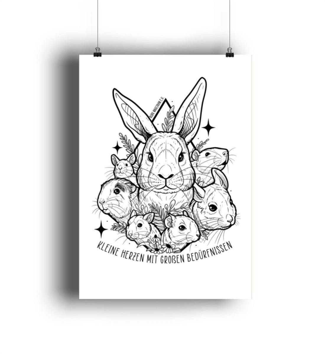 Kleine Herzen [Burg Nagezahn e.V.] - Poster - Team Vegan © vegan t shirt