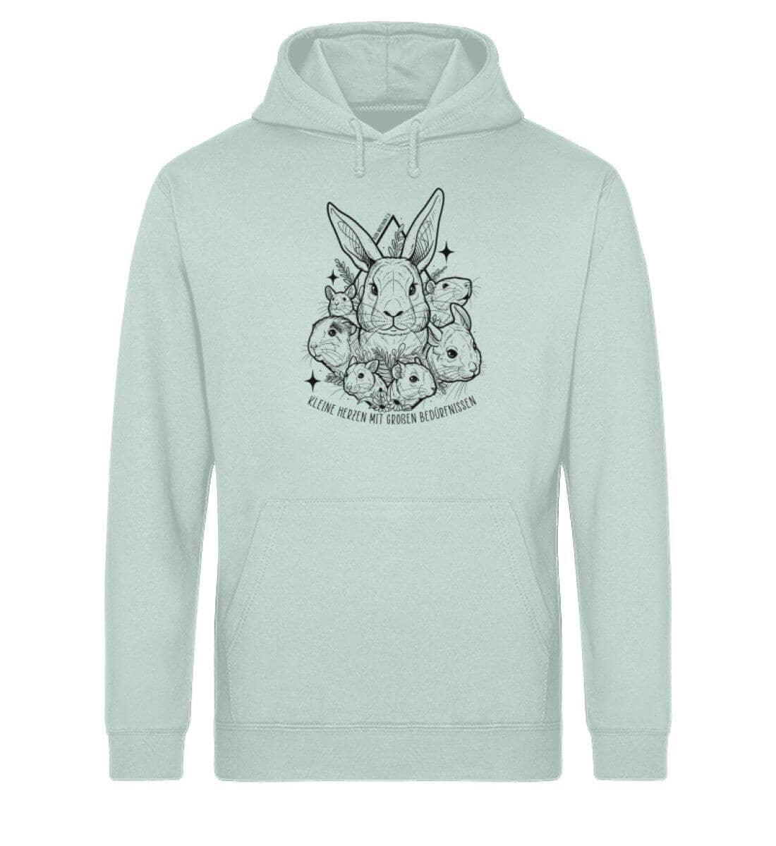Kleine Herzen [Burg Nagezahn e.V.] - Unisex Organic Hoodie Shirtee Caribbean Blue XS 