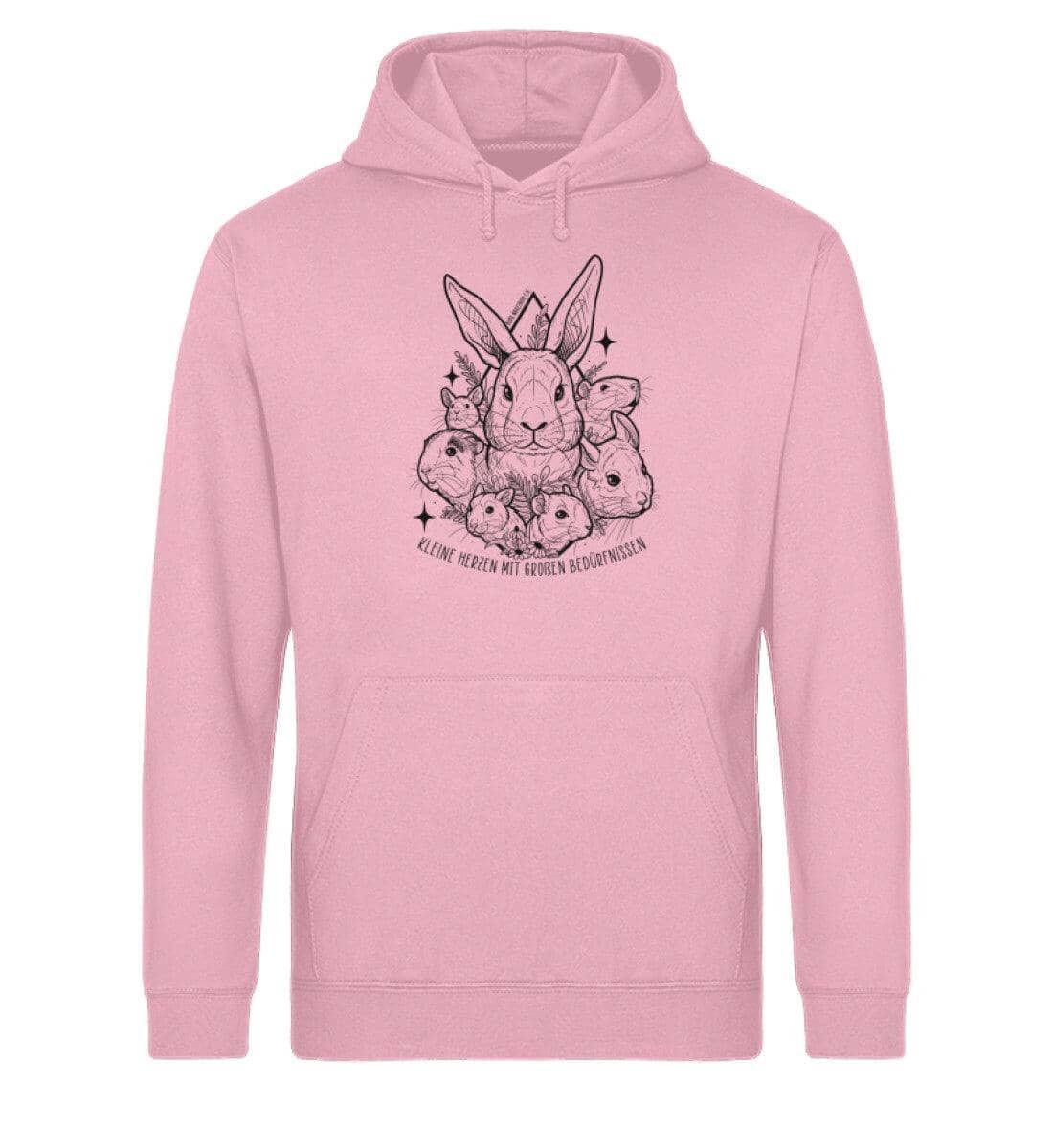 Kleine Herzen [Burg Nagezahn e.V.] - Unisex Organic Hoodie Shirtee Cotton Pink S 