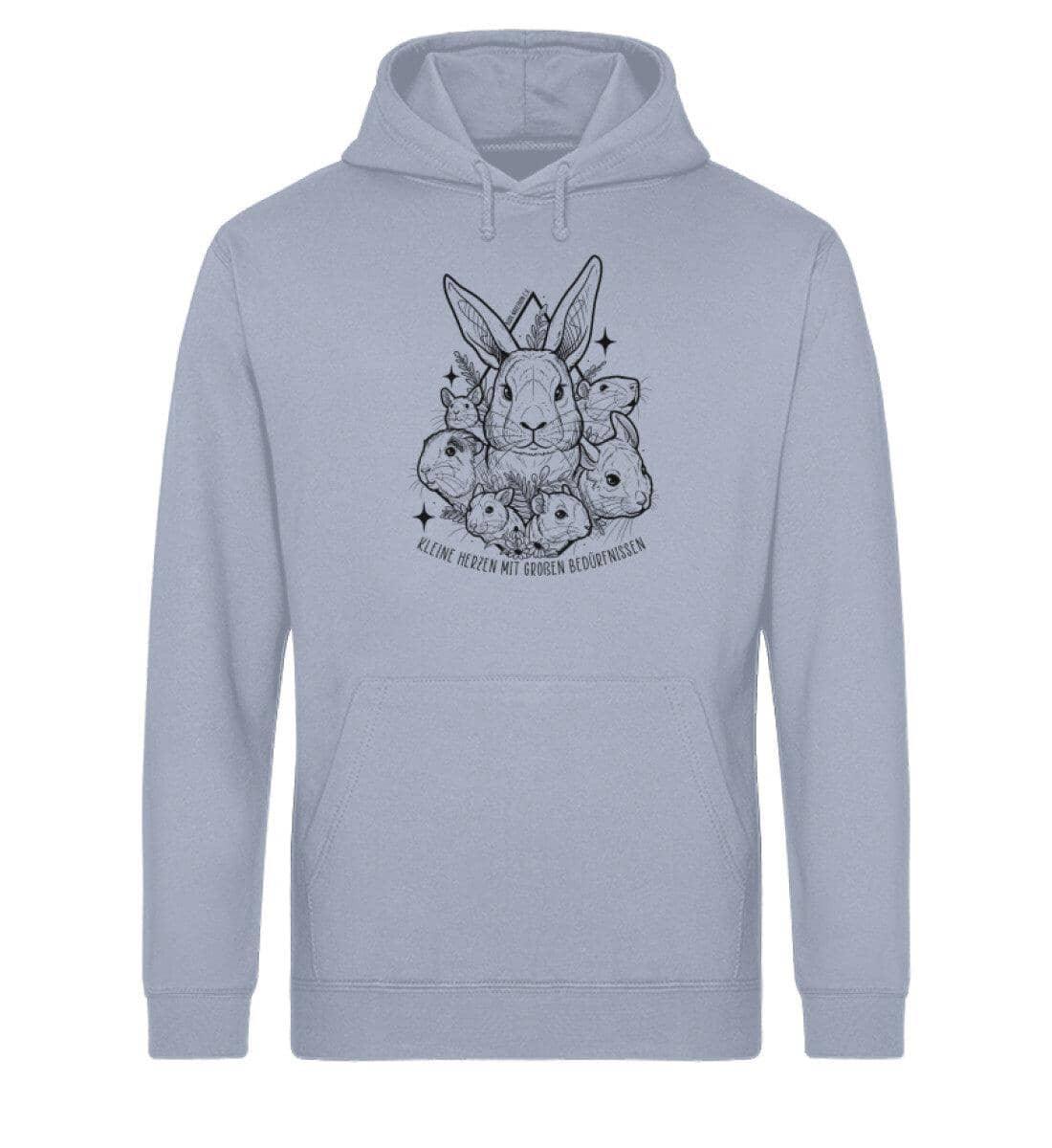 Kleine Herzen [Burg Nagezahn e.V.] - Unisex Organic Hoodie Shirtee Serene Blue XS 