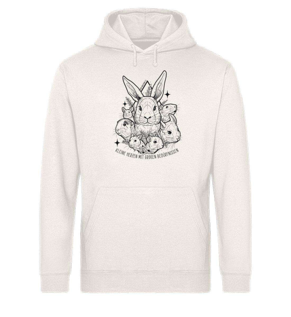 Kleine Herzen [Burg Nagezahn e.V.] - Unisex Organic Hoodie Shirtee Vintage White XS 