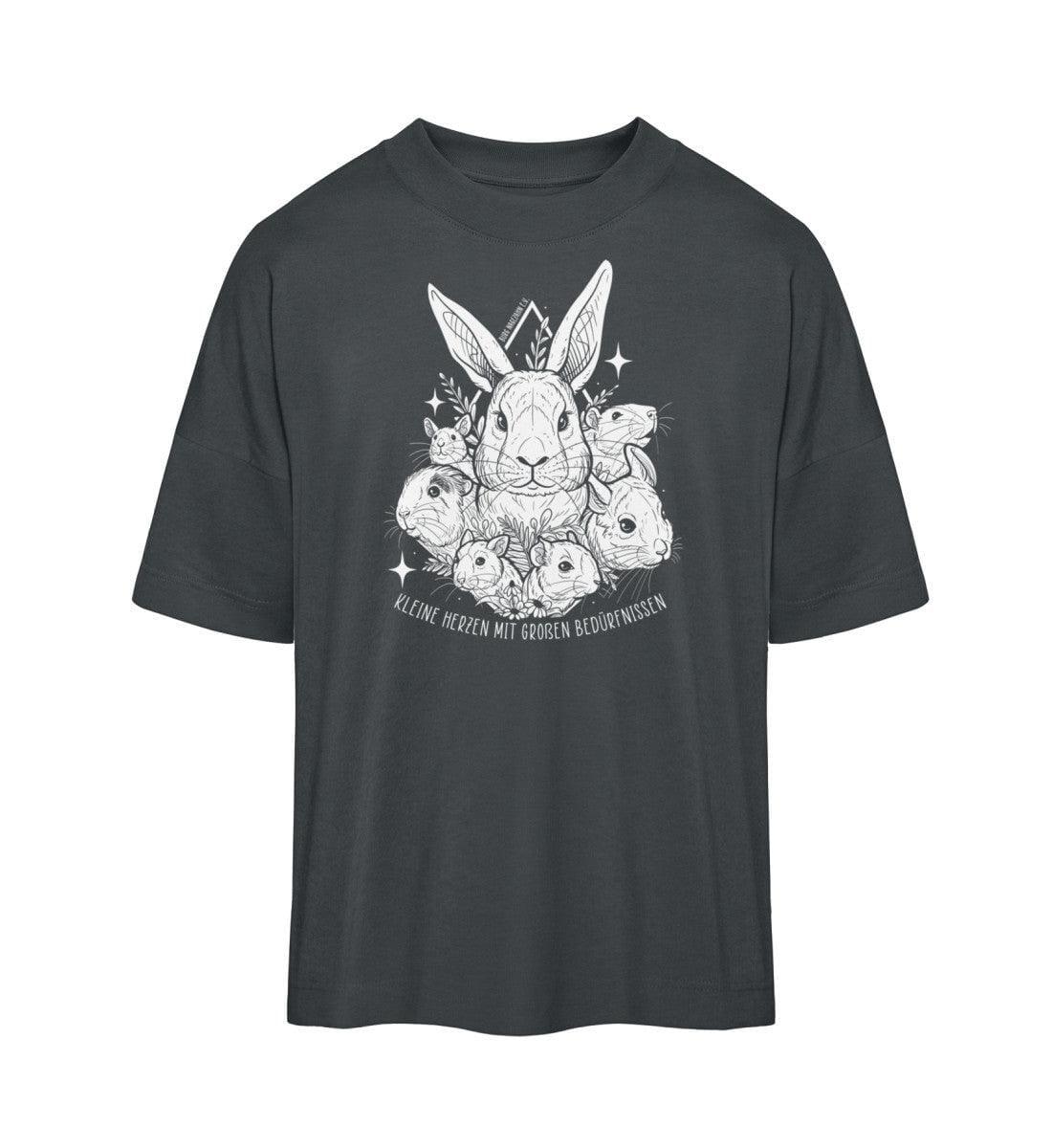 Kleine Herzen [Burg Nagezahn] - Organic Oversized Shirt Shirtee India Ink Grey XS 