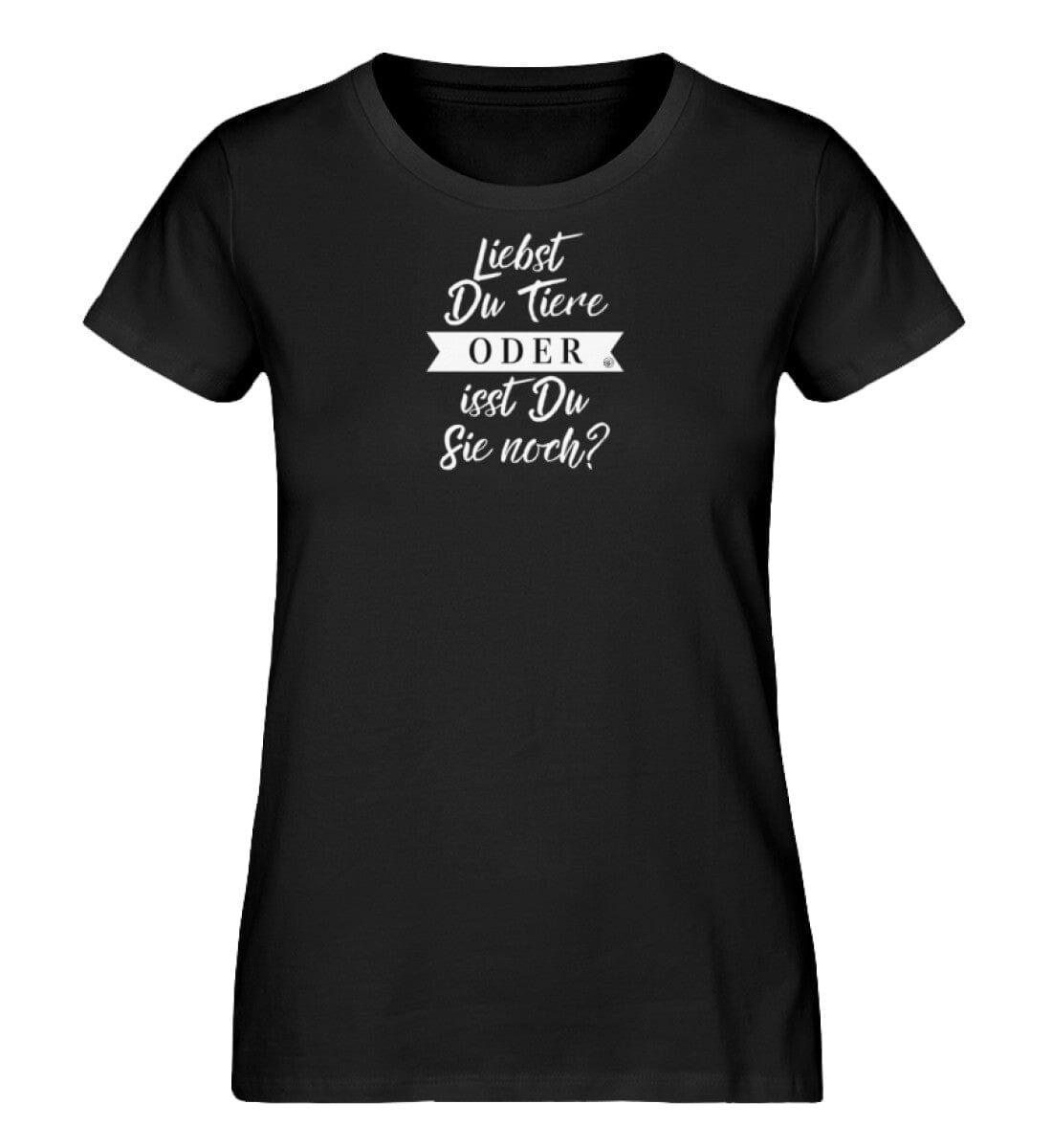 Liebst Du Tiere oder isst Du Sie noch? - Damen Organic Shirt Stella Jazzer T-Shirt ST/ST Shirtee Schwarz XS 