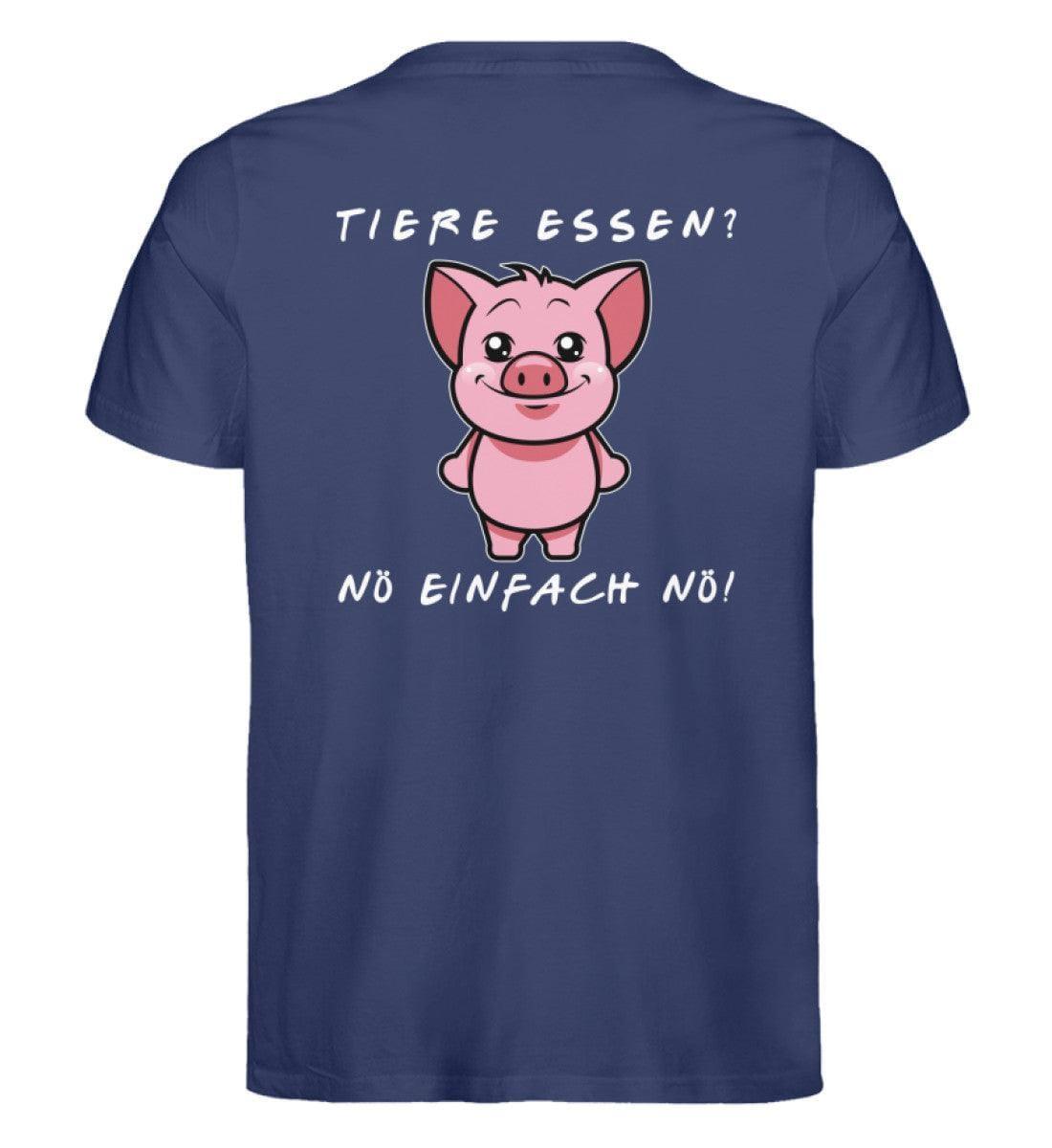 Nö einfach nö! - Pig - Unisex Organic Shirt Rocker T-Shirt ST/ST Shirtee French Navy S 