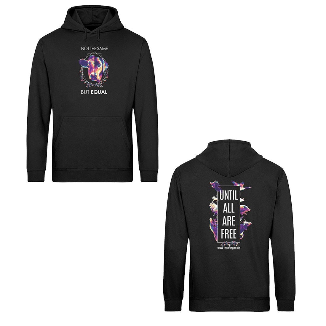 Not the same but equal x Until all are free - (beidseitig)- Unisex Organic Hoodie Drummer Hoodie ST/ST Shirtee 