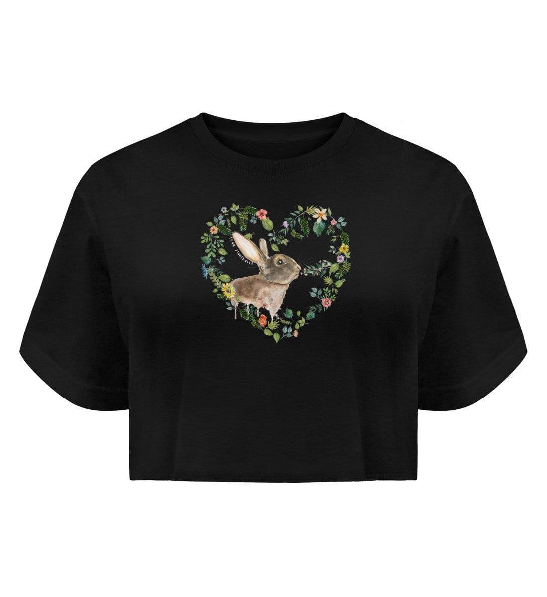 Rabbit Love [Svenja Rakel] - Boyfriend Organic Crop Top - Team Vegan © vegan t shirt