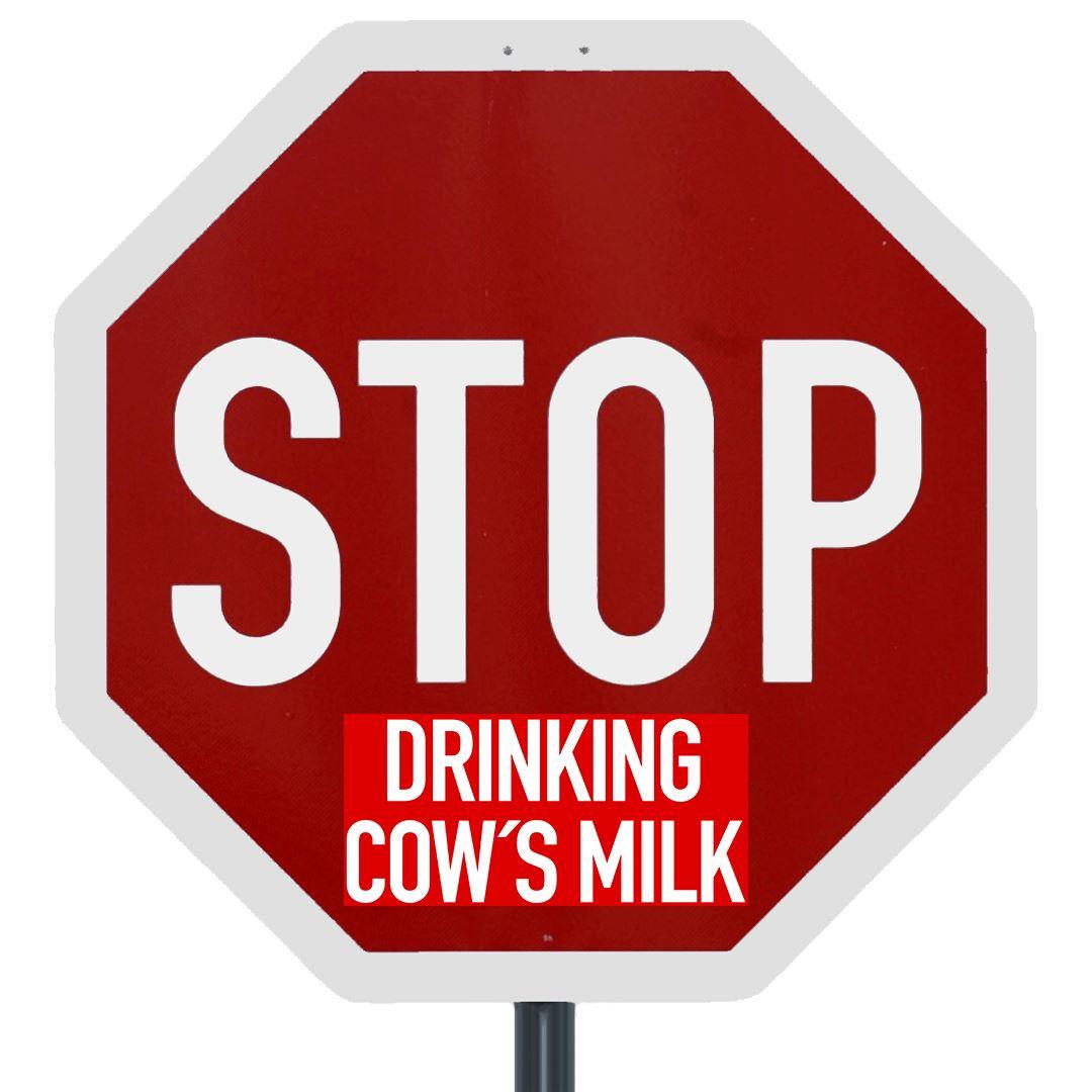 Stop drinking cow´s milk - Stopschild - 10 Sticker - Team Vegan © vegan t shirt