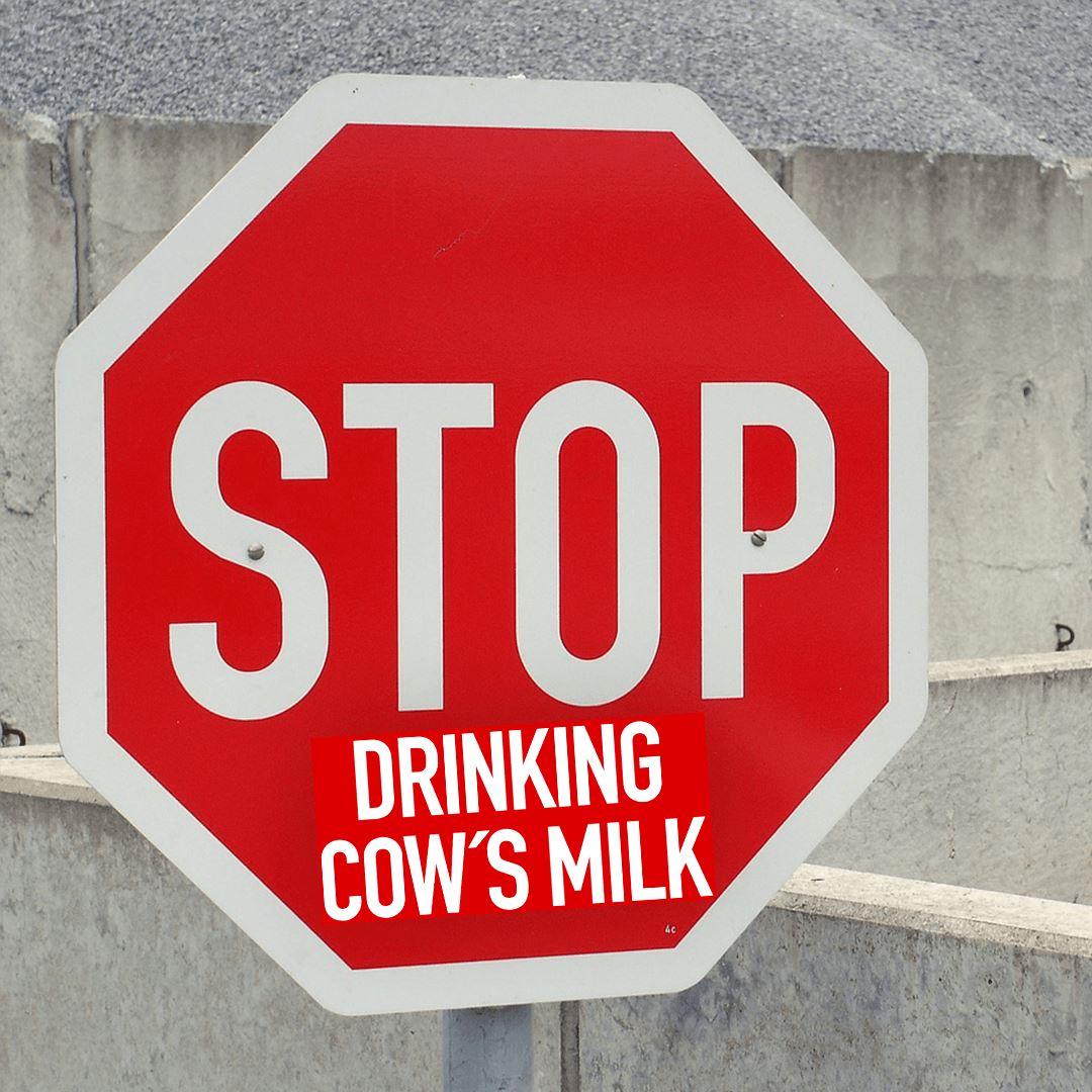 Stop drinking cow´s milk - Stopschild - 10 Sticker - Team Vegan © vegan t shirt