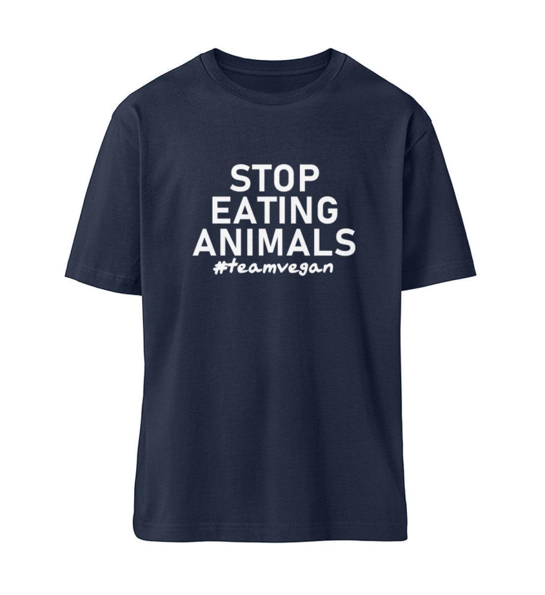 Stop eating Animals - Organic Relaxed Shirt Fuser Relaxed Shirt ST/ST Shirtee French Navy S 