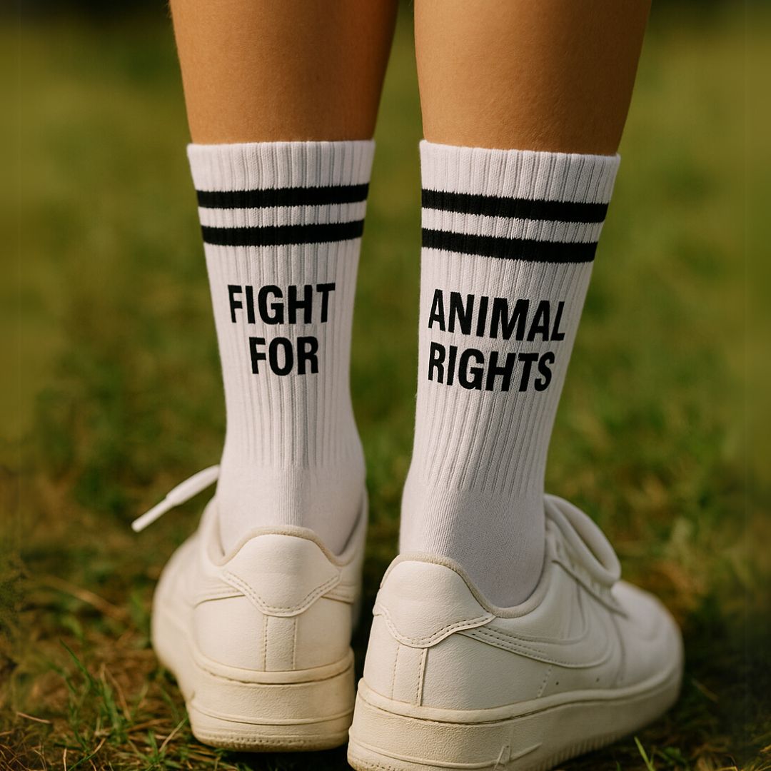 FIGHT FOR ANIMAL RIGHTS - Hohe Sportsocken Mit Streifen Aus Bio-Baumwolle - 3 Paar