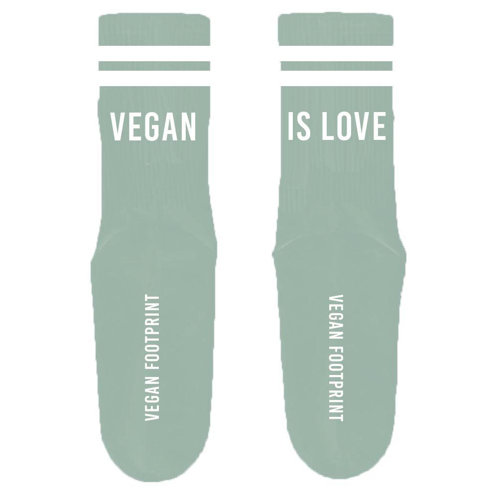 VEGAN IS LOVE - Hohe Sportsocken Mit Streifen Aus Bio-Baumwolle - 3 Paar - Mint - Team Vegan © vegan t shirt