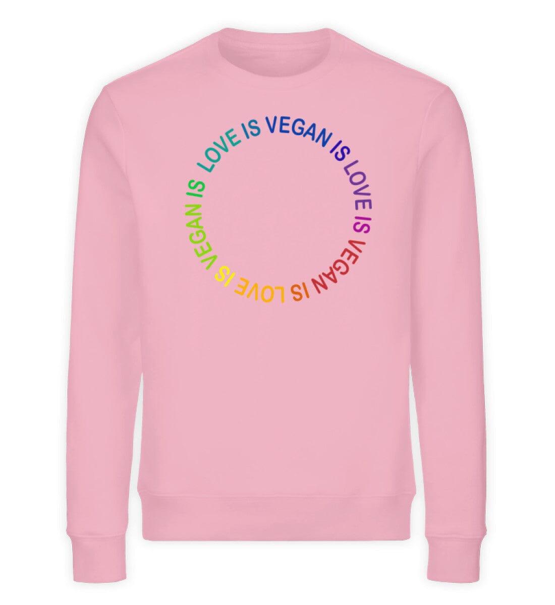 Vegan is love - Unisex Organic Sweatshirt Changer Sweatshirt ST/ST Shirtee Cotton Pink XS 