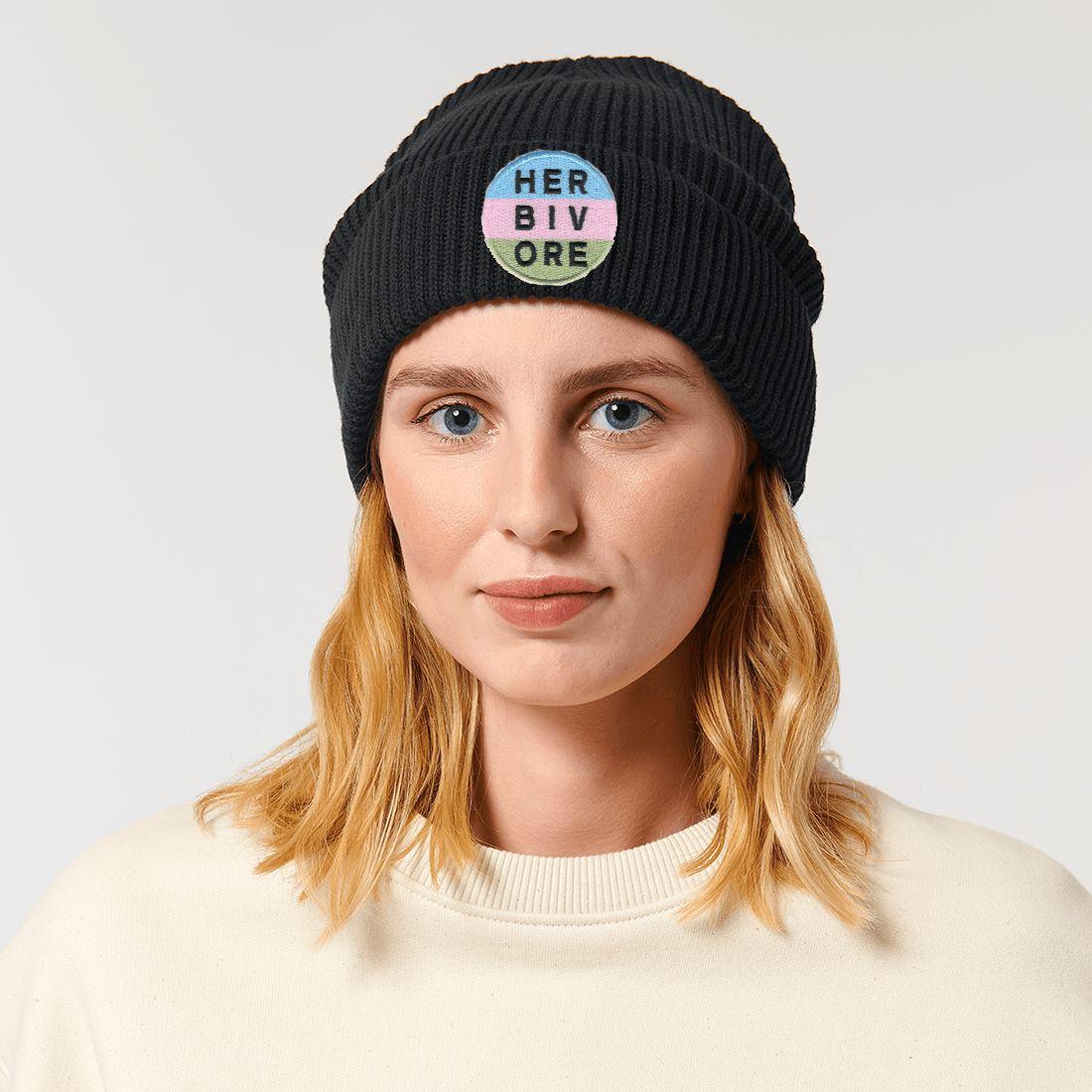 Vegan Liebling Beanie mit Patch - Team Vegan © vegan t shirt