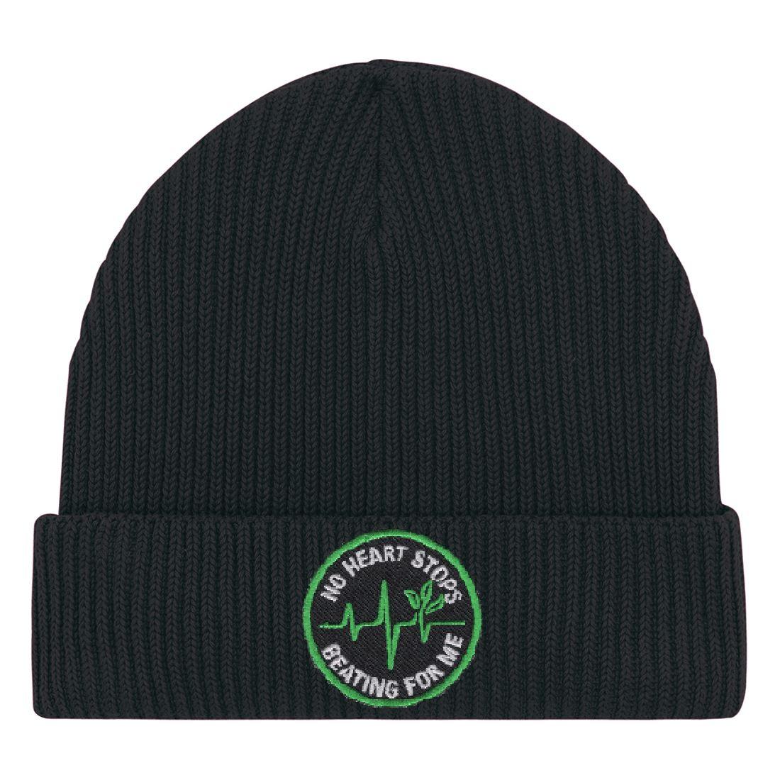 Vegan Liebling Beanie mit Patch 72--Accessoires Shirtee Vegan Heartbeat 