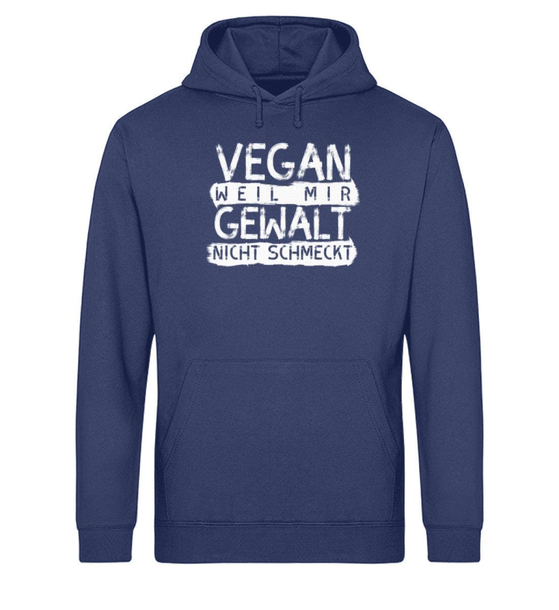 Vegan weil mir Gewalt nicht schmeckt - Unisex Organic Hoodie Drummer Hoodie ST/ST Shirtee French Navy XS 