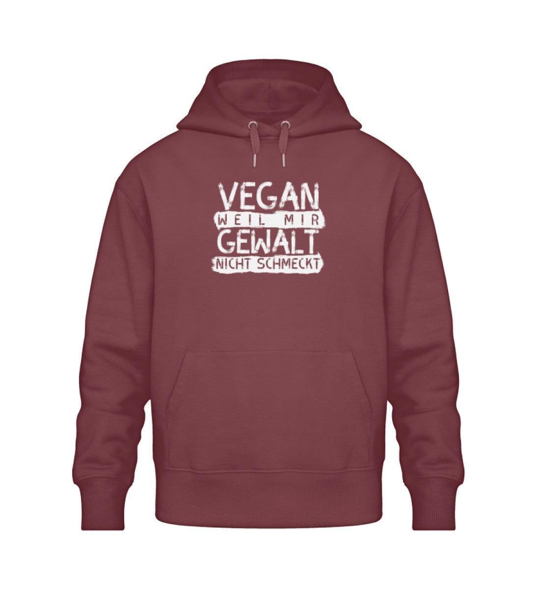 Vegan weil mir Gewalt nicht schmeckt - Unisex Oversized Organic Hoodie Slammer Oversized Hoodie ST/ST Shirtee Burgundy XS 