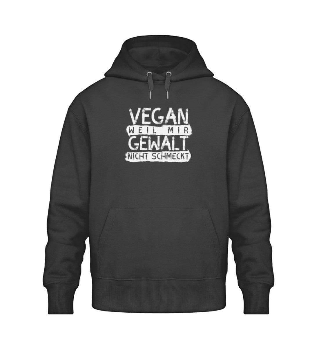 Vegan weil mir Gewalt nicht schmeckt - Unisex Oversized Organic Hoodie Slammer Oversized Hoodie ST/ST Shirtee Schwarz XS 