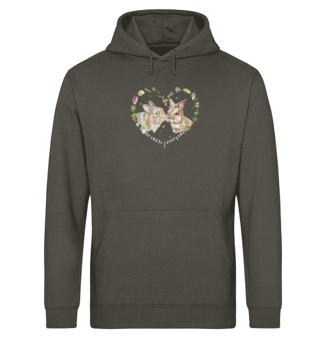 Be kind to ervery kind - Rabbits [Svenja Rakel] - Unisex Organic Hoodie - Team Vegan © vegan t shirt