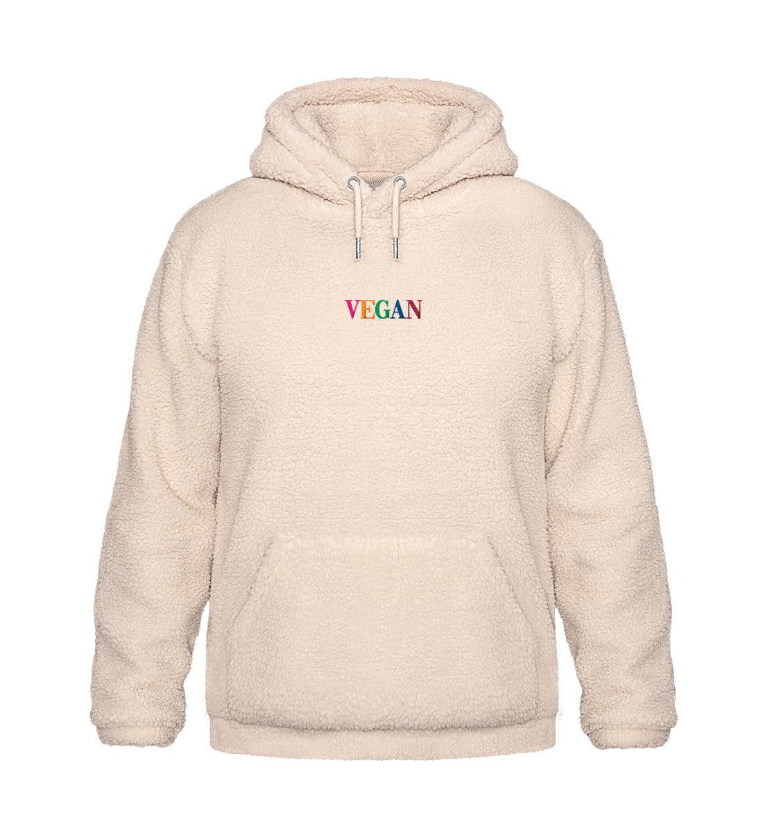 V-E-G-A-N - Sherpa Kuschel Hoodie mit Stick - Team Vegan © vegan t shirt