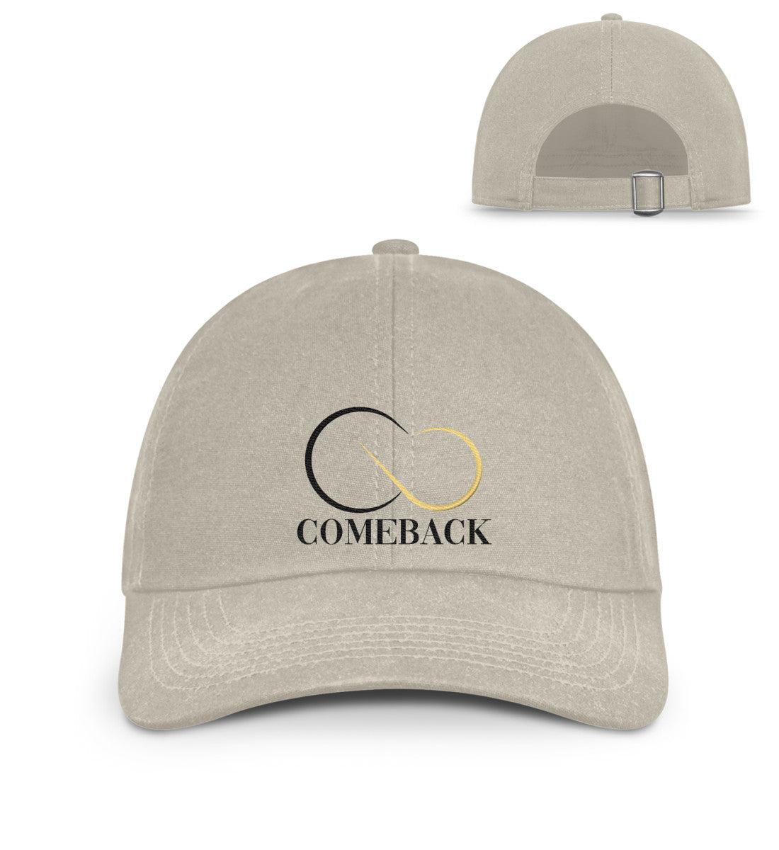 Comeback (schwarz) - Organic Baseball Kappe mit Stick - Team Vegan © vegan t shirt