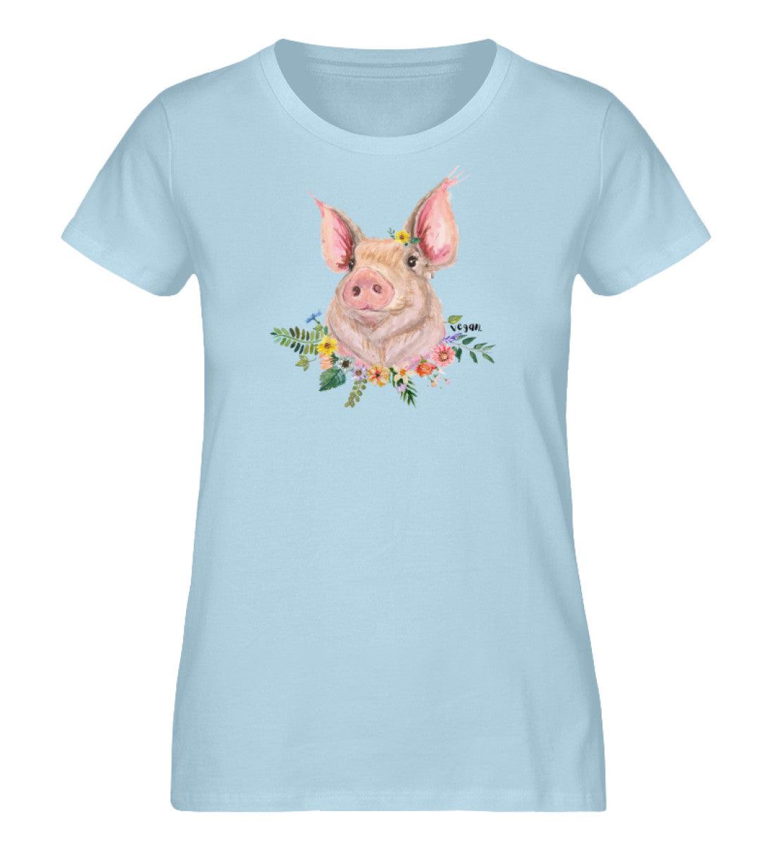 Vegan Schweinchen [Svenja Rakel] - Damen Organic Shirt - Team Vegan © vegan t shirt
