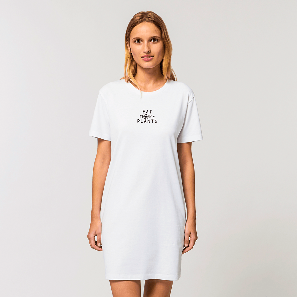 Eat more plants - T-Shirt Kleid mit Stick - Team Vegan © vegan t shirt
