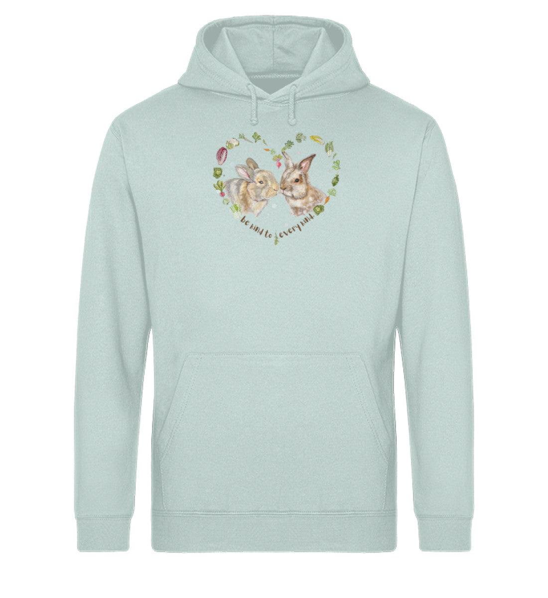 Be kind to every kind Rabbits [Svenja Rakel] - Unisex Organic Hoodie - Team Vegan © vegan t shirt