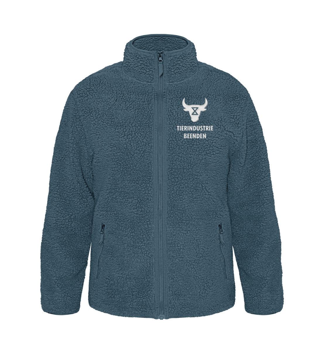 Tierindustrie beenden [Animal Rebellion] - Sherpa Kuschel Jacke mit Stick - Team Vegan © vegan t shirt