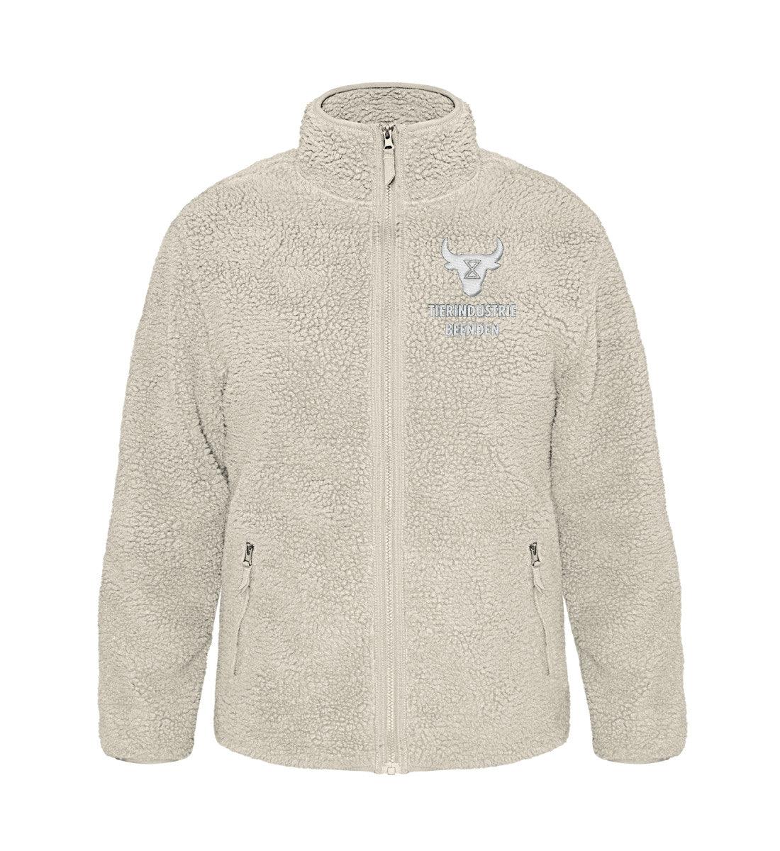 Tierindustrie beenden [Animal Rebellion] - Sherpa Kuschel Jacke mit Stick - Team Vegan © vegan t shirt