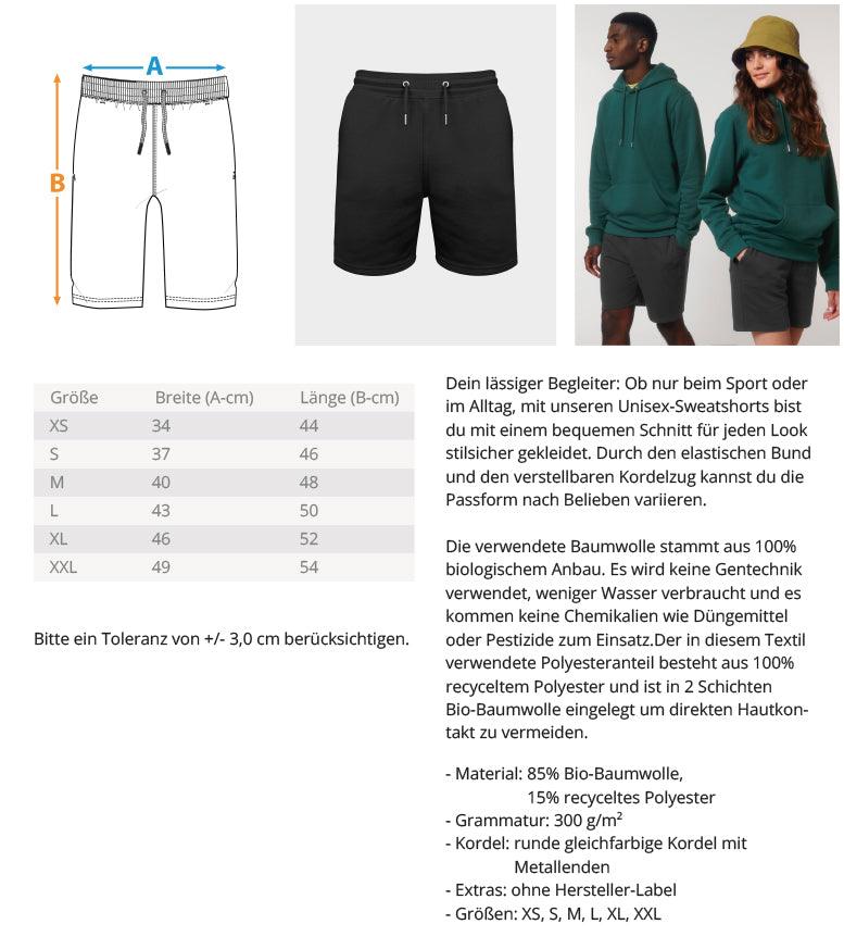 Comeback (weiß) - Trainer Sweat Shorts ST/ST mit Stick - Team Vegan © vegan t shirt