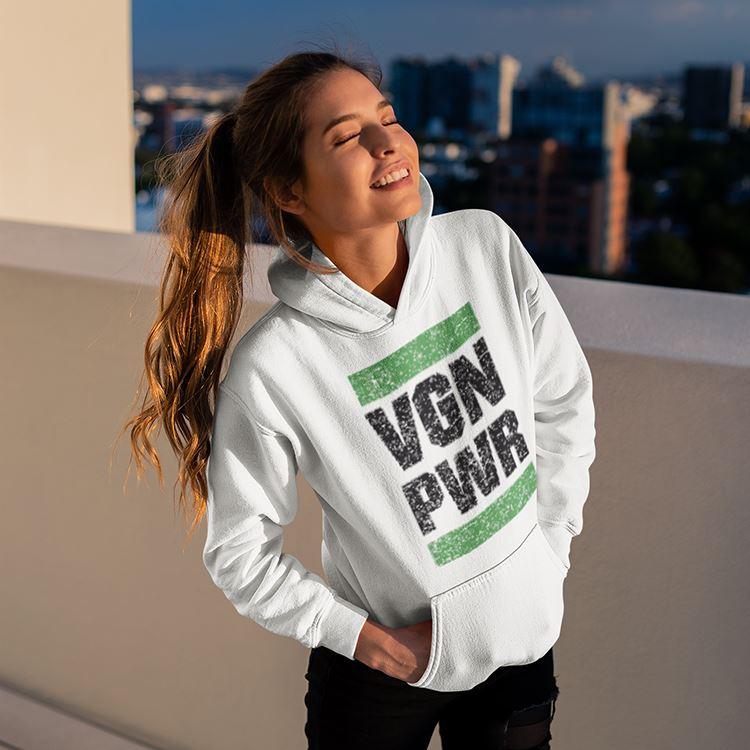 VGN PWR - Unisex Organic Hoodie - Team Vegan © vegan t shirt