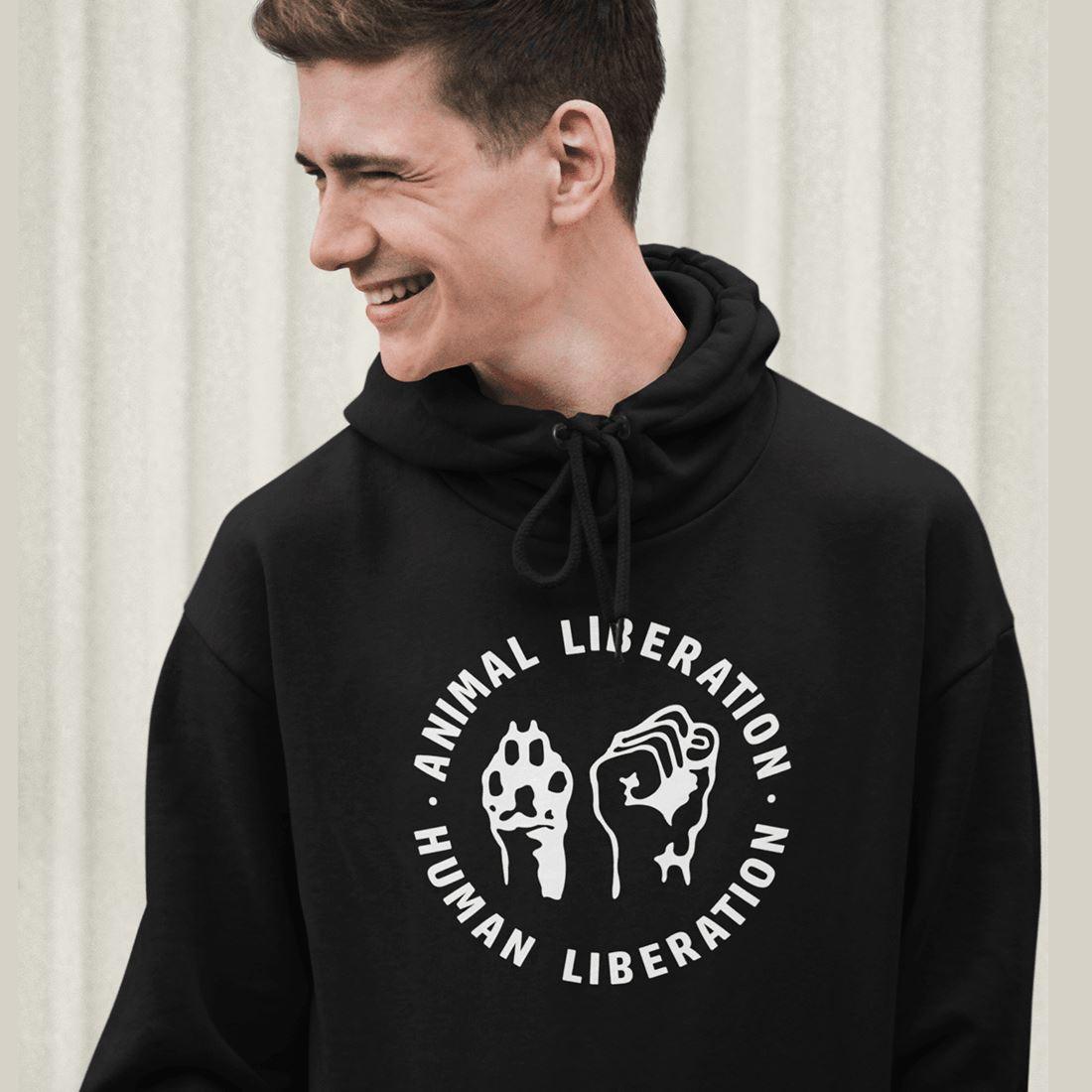 Animal Liberation - Unisex Organic Hoodie - Team Vegan © vegan t shirt