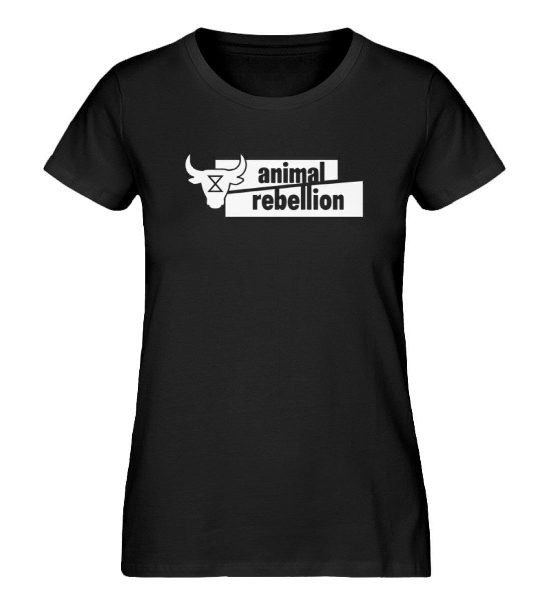 Animal Rebellion Logo - Damen Organic Shirt Shirtee Schwarz XS 