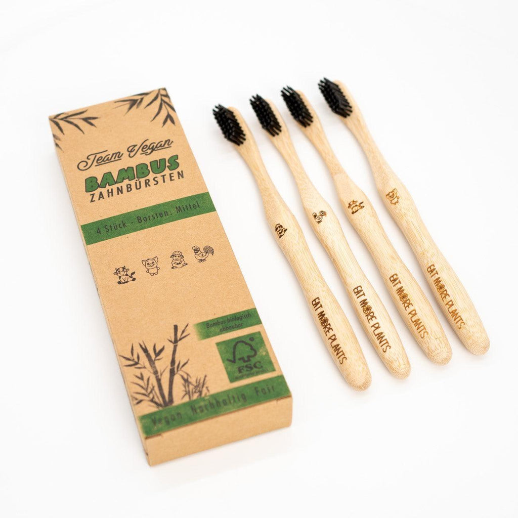 Bambus Zahnbürsten 4er Set