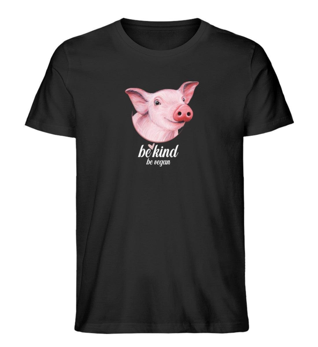Be kind Schwein [Chantal Kaufmann] - Unisex Organic Shirt Rocker T-Shirt ST/ST Shirtee Schwarz S 