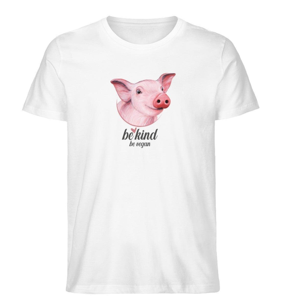 Be kind Schwein [Chantal Kaufmann] - Unisex Organic Shirt Rocker T-Shirt ST/ST Shirtee Weiß S 