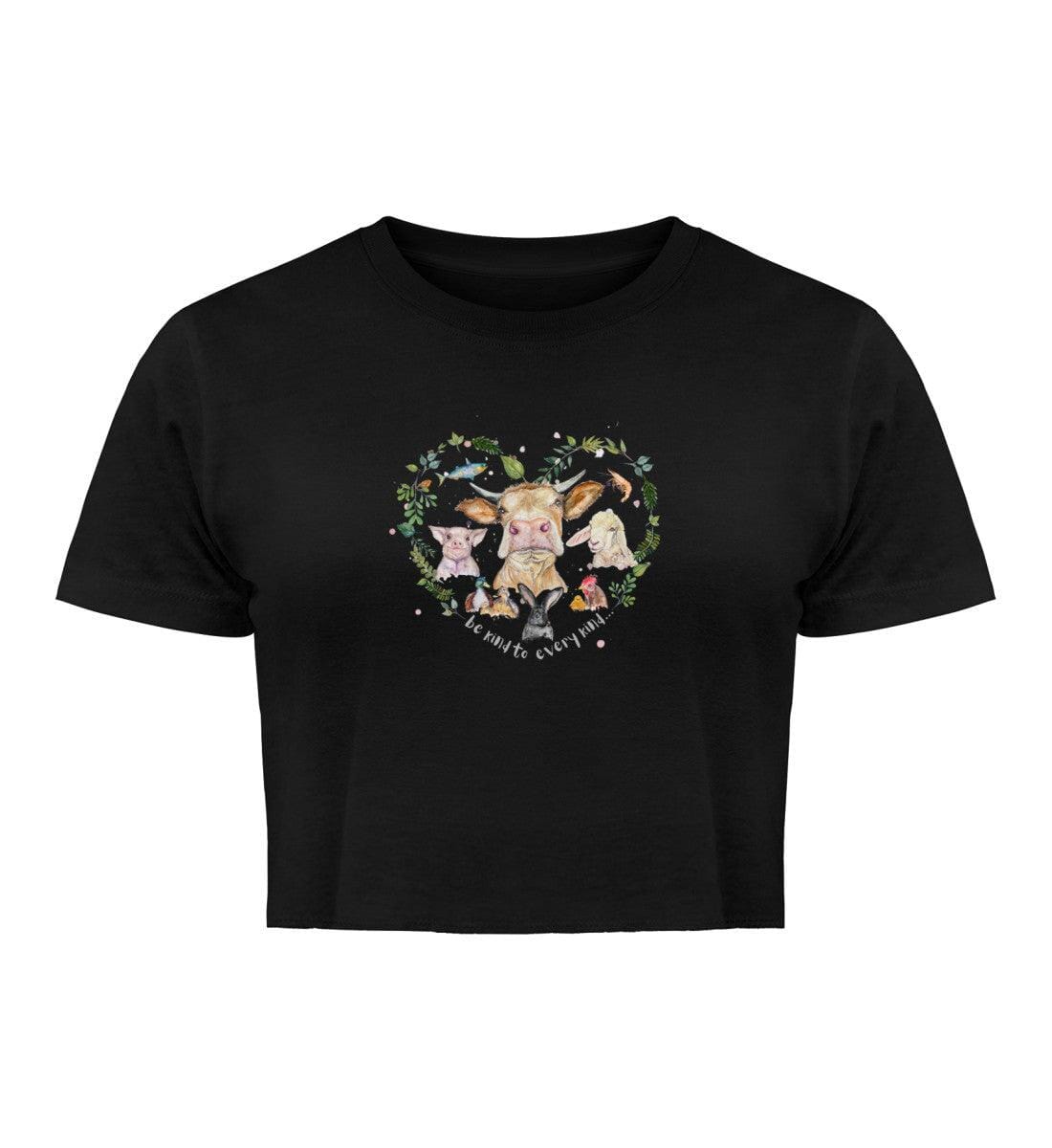 Be kind to every kind [Svenja Rakel] - Damen Organic Crop Top Ladies Organic Crop Top Shirtee Schwarz XS 