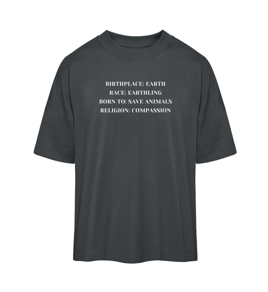 Born to: Save Animals - Organic Oversized Shirt Blaster Oversized Shirt ST/ST Shirtee India Ink Grey XS 