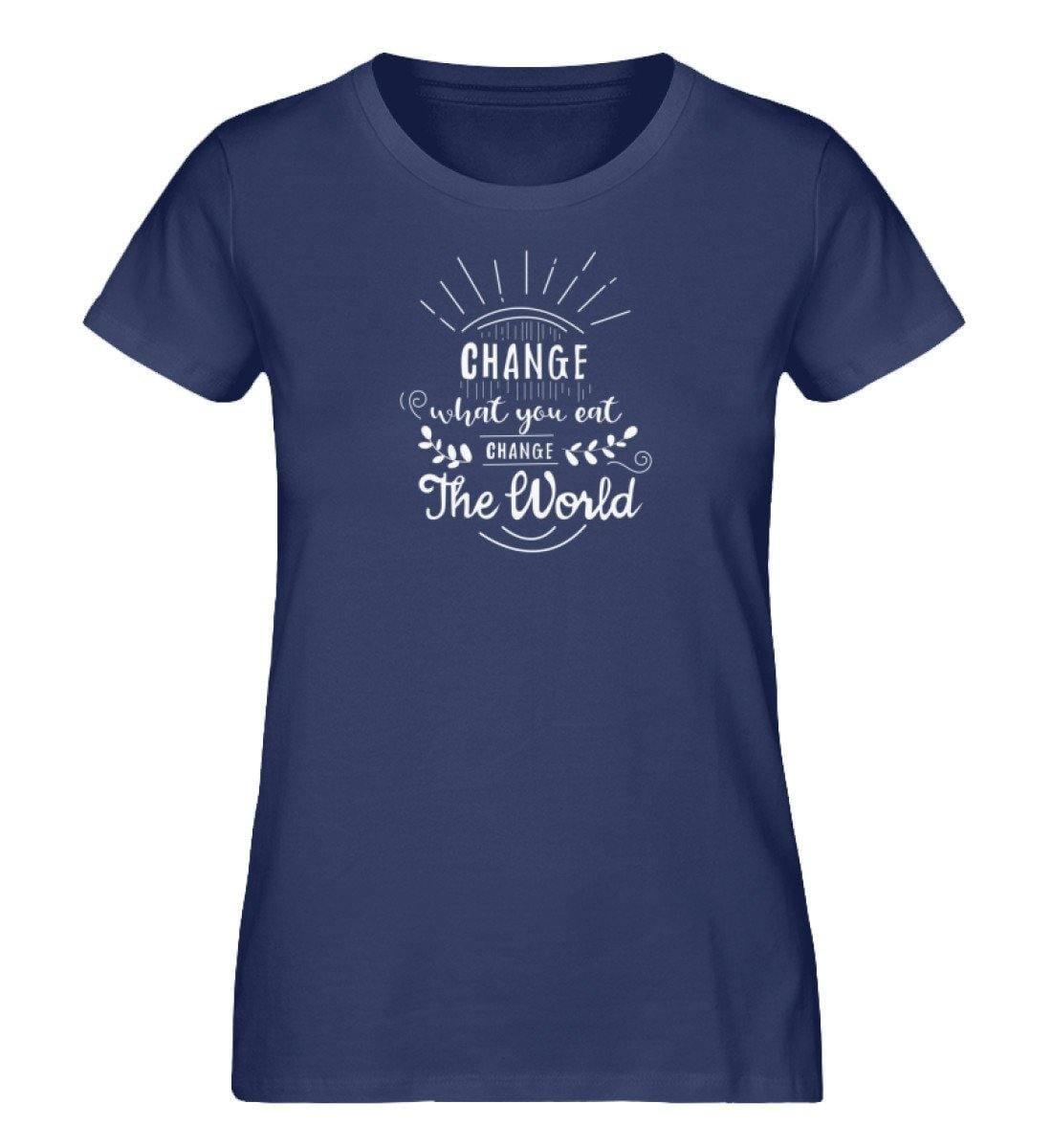 Change what you eat - Damen Organic Shirt - Team Vegan © vegan t shirt