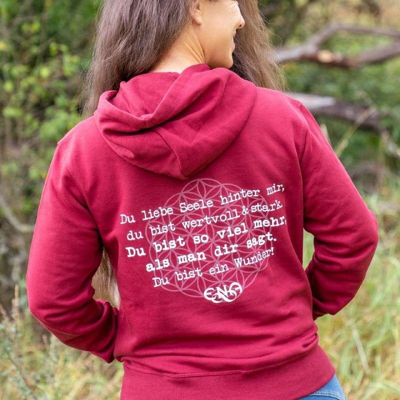 Du liebe Seele hinter mir ... [ENA] - Backprint - Unisex Organic Hoodie - Team Vegan © vegan t shirt