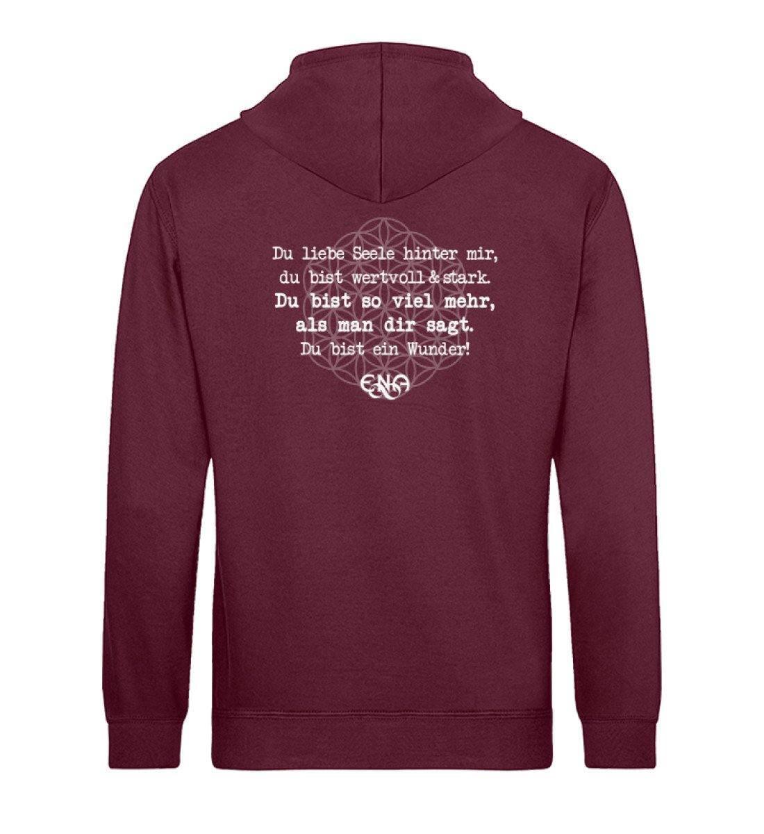 Du liebe Seele hinter mir ... [ENA] - Backprint - Unisex Organic Hoodie - Team Vegan © vegan t shirt