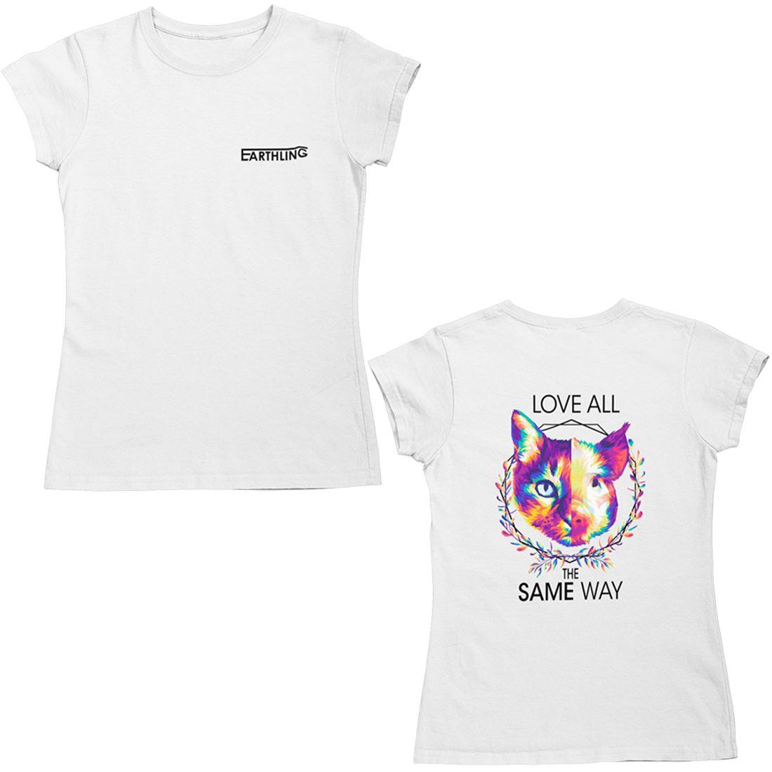 Earthling Love all the same way - Damen Organic Shirt Stella Jazzer T-Shirt ST/ST Shirtee Weiß S 