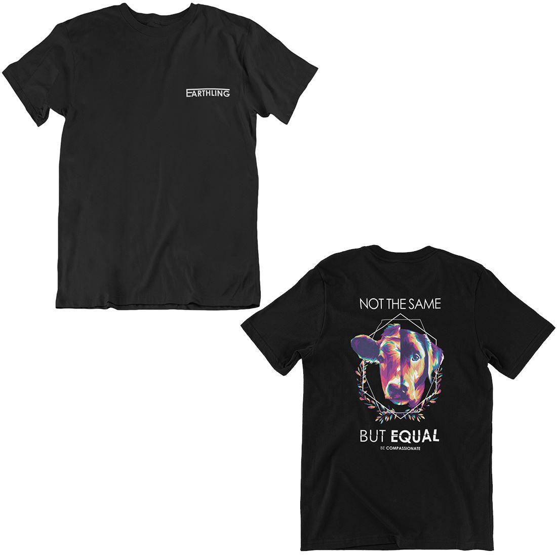 Earthling Not the same but equal - Unisex Organic Shirt Rocker T-Shirt ST/ST Shirtee Schwarz S 