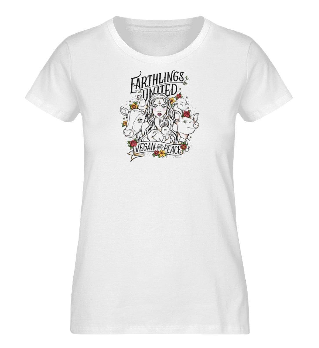 Earthlings United [Nour Tohme] - Damen Organic Shirt Expresser T-Shirt ST/ST Shirtee Weiß XS 