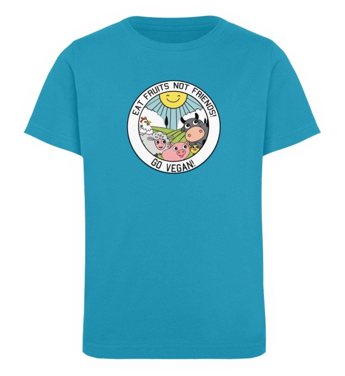 Eat Fruits Not Friends - Kinder Organic T-Shirt Mini Creator T-Shirt ST/ST Shirtee Azure 12/14 (152/164) 