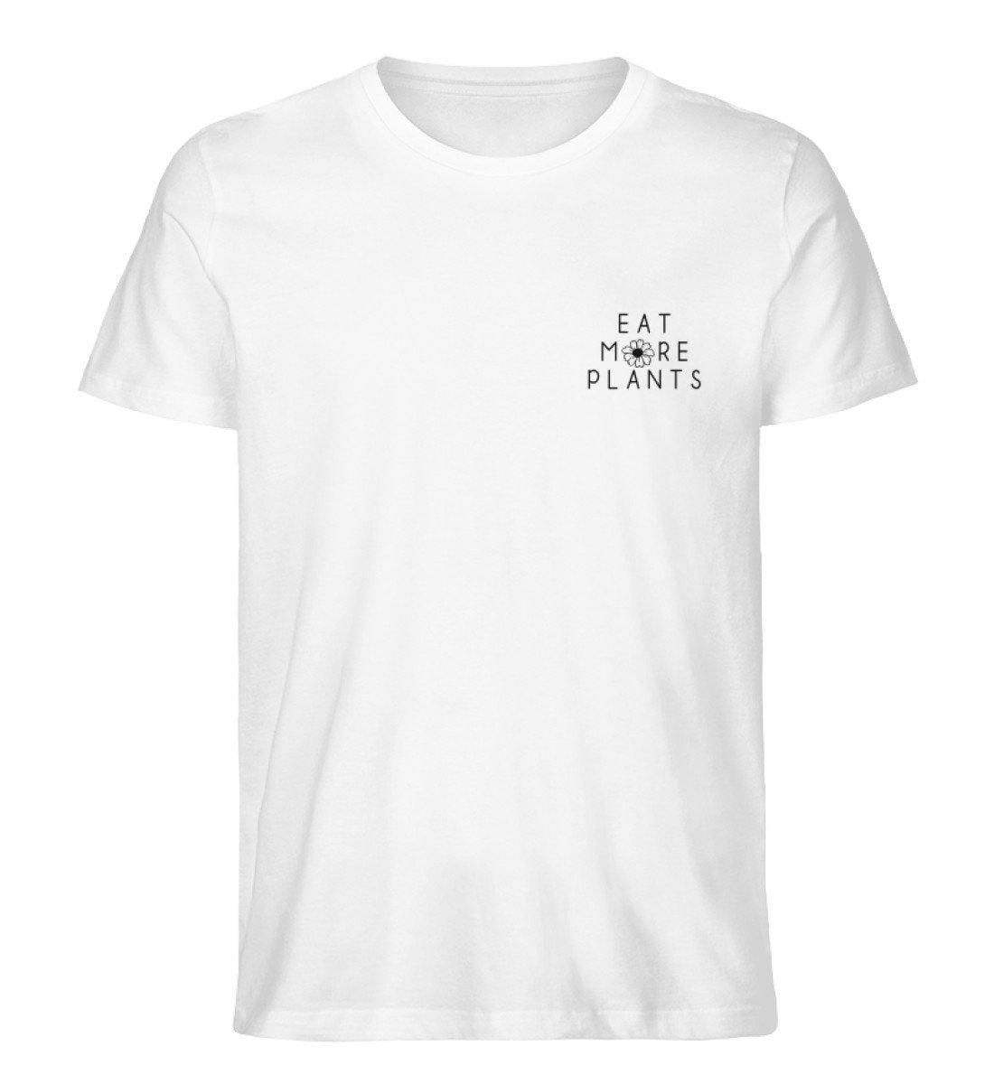 Eat more plants - Unisex Organic Shirt Rocker T-Shirt ST/ST Shirtee Weiß S 