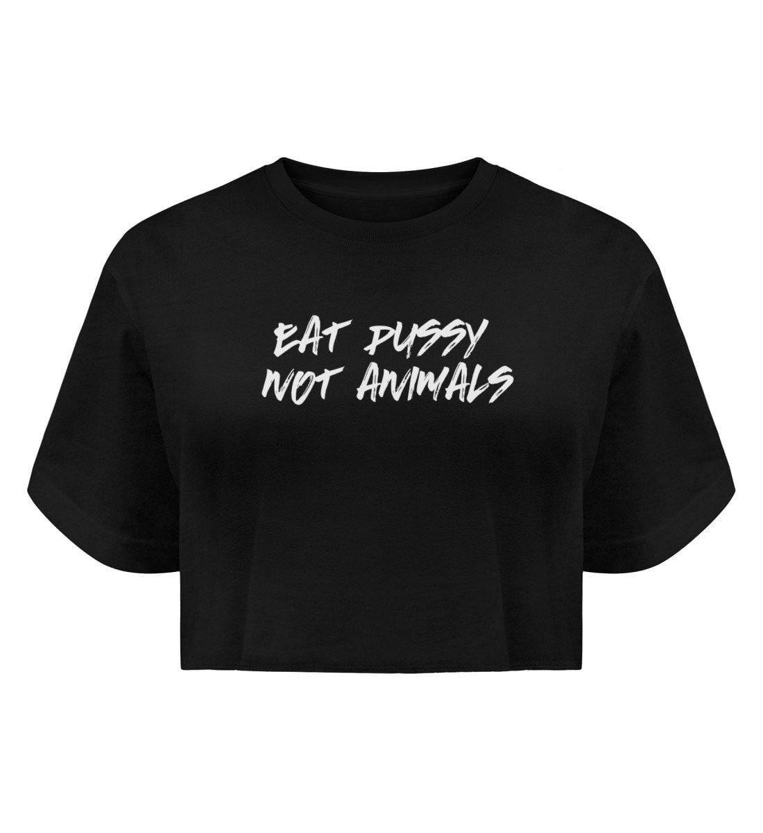 Eat pussy not animals - Boyfriend Organic Crop Top Boyfriend Organic Crop Top Shirtee Schwarz S 